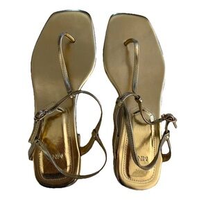 Mango MNG Gold Strappy Sandals
